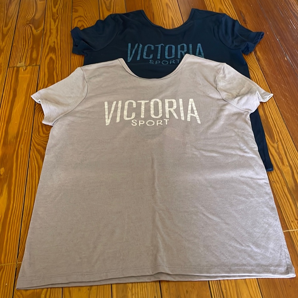 2 Victoria’s Sport V-Back Soft Tees- M